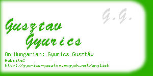 gusztav gyurics business card
